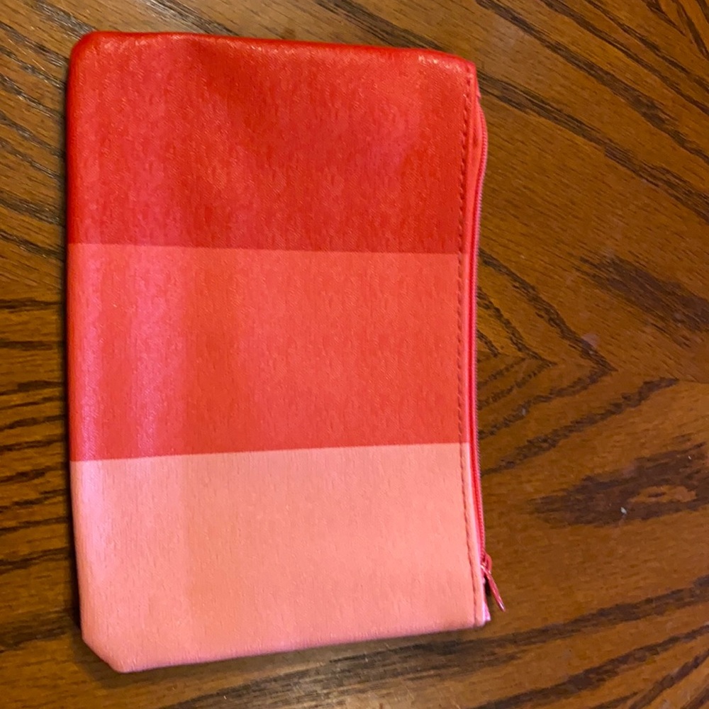 Ipsy pink/ red ombré cosmetics bag